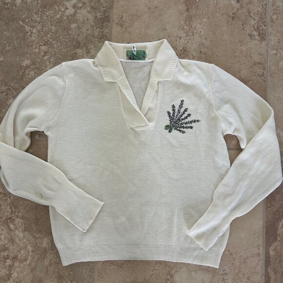 Vintage Balmoral Scotland Wool Sweater Size36 Pure New Wool Embroidered Pullover - Picture 6 of 11